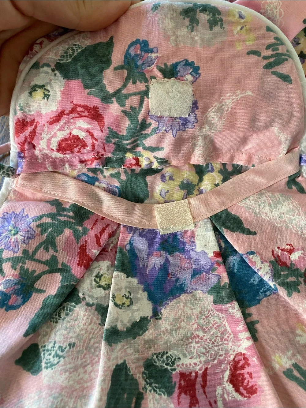 Vintage 1980s 90s Pink Floral Floppy Sun Hat w/ Bow Matching Purse Toddler Girls